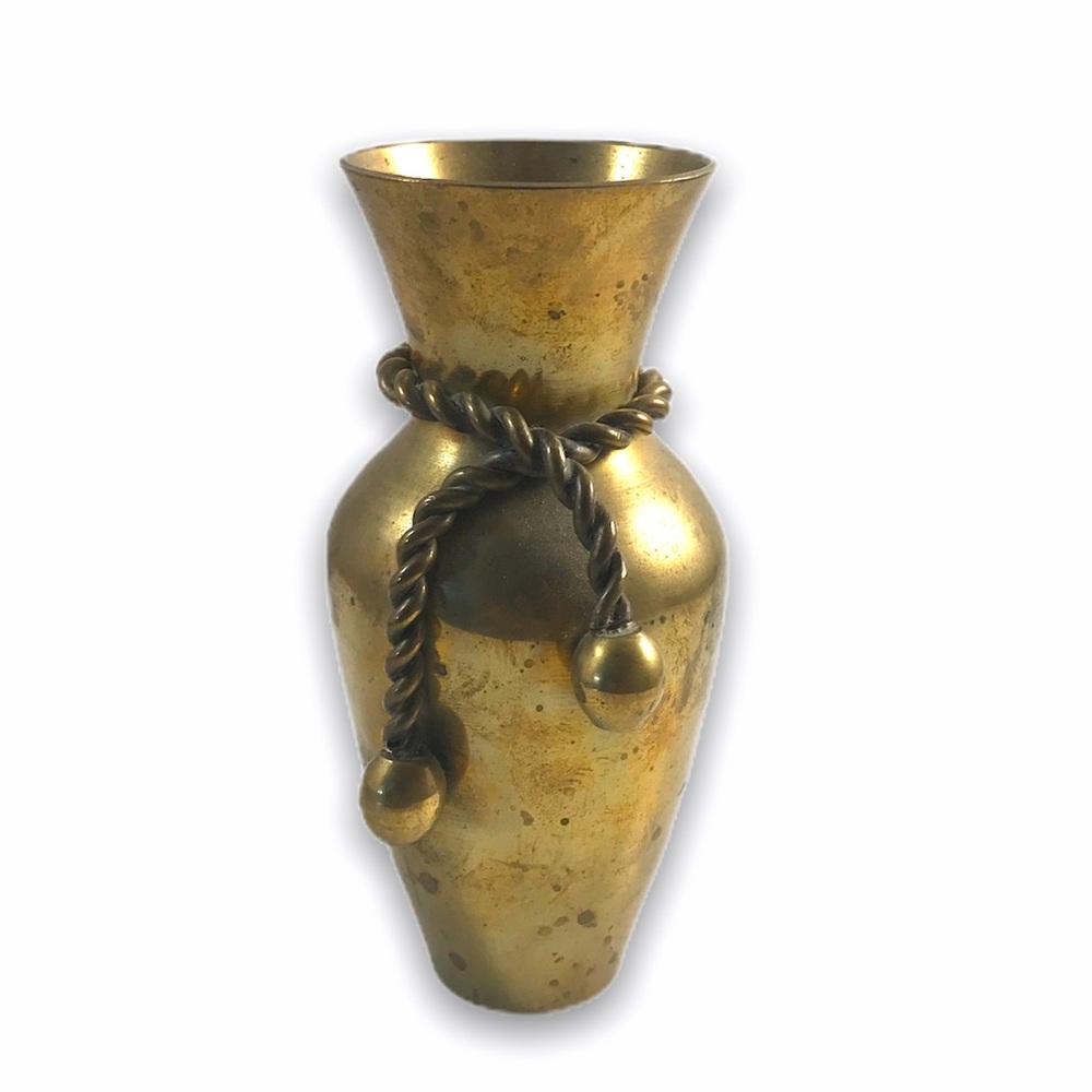 ⤵️Vintage solid Brass vase With Rope Desi… - Picture 4 of 11